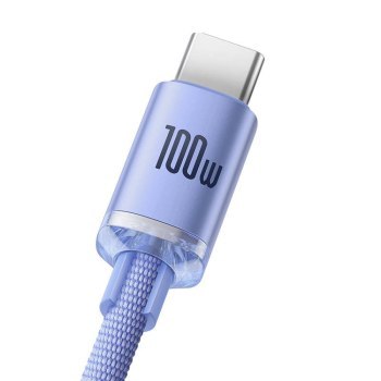 Baseus USB-A - USB-C Crystal Shine, 100W, 2m (fioletowy)