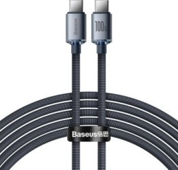 Baseus USB-C - USB-C Crystal Shine, 100W, 2m (czarny)