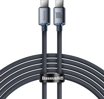 Baseus USB-C - USB-C Crystal Shine, 100W, 2m (czarny)