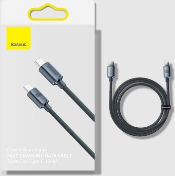 Baseus USB-C - USB-C Crystal Shine, 100W, 2m (czarny)