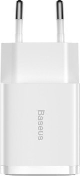 Baseus Compact Quick Charger, 2x USB, 10.5W (biała)