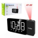 GREENBLUE RADIOBUDZIK CYFROWY LED Z PROJEKTOREM GREENBLUE RADIO FM ALARM ZEGAR 12/24 ZASILANIE USB 5V DC + CR2032 GB172
