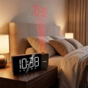 GREENBLUE RADIOBUDZIK CYFROWY LED Z PROJEKTOREM GREENBLUE RADIO FM ALARM ZEGAR 12/24 ZASILANIE USB 5V DC + CR2032 GB172