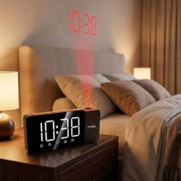 GREENBLUE RADIOBUDZIK CYFROWY LED Z PROJEKTOREM GREENBLUE RADIO FM ALARM ZEGAR 12/24 ZASILANIE USB 5V DC + CR2032 GB172