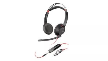Słuchawki przewodowe HP Poly Blackwire 5220 Stereo Black USB-C - 8X231A6