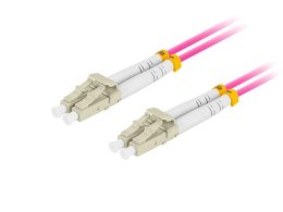 Patchcord światłowodowy Lanberg MM LC/UPC-LC/UPC DUPLEX 3.0MM OM4 50/125 LSZH 3m fioletowy
