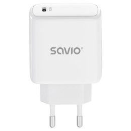 Ładowarka sieciowa SAVIO LA-14 20W Power Delivery 3.0, Biała