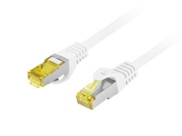Patchcord Lanberg S/FTP kat.6A 0,25m LSZH CU fluke passed biały