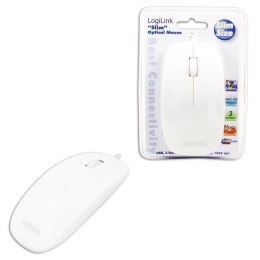 Mysz przewodowa LogiLink ID0062 optyczna USB płaska biała