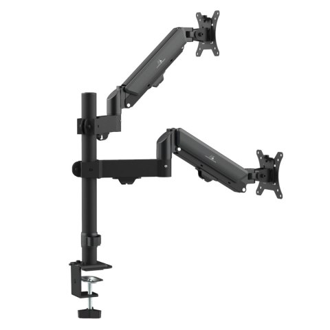 Uchwyt na 2 monitory Maclean MC-136, sprężyna gazowa, 17"-32", 2-10kg, czarny